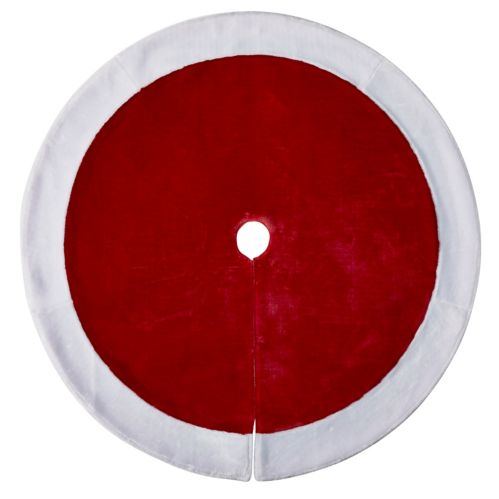 For Living Deluxe Christmas Decoration Plush Tree Skirt, Red, 48-in Product image