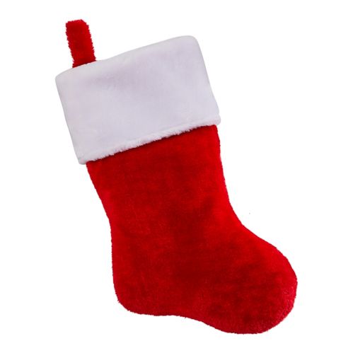 For Living Deluxe Christmas Decoration Plush Stocking, Red, 18-in Product image