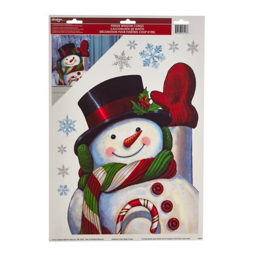 Peel & Stick Reusable Christmas Decoration Snowman Cling Product image