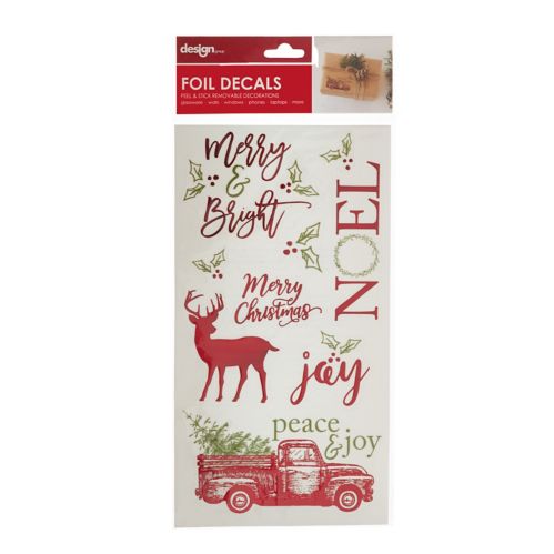 Peel & Stick Reusable Christmas Decoration Foil Decals, Red Product image