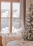 Décoration de Noël super autocollants maison blanche à peler et coller réutilisables | Vendornull