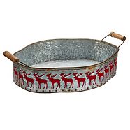 CANVAS Galvanized Red Deer Tray