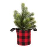 CANVAS Christmas Decoration Artificial Tree in Buffalo Check Tote, 12-in | CANVASnull