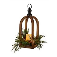 CANVAS Carved Wood Lantern, 16-in
