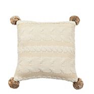 CANVAS Oat Cable Knit Cushion, 18-in x 18-in