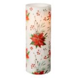 Inglow Wax Battery-operated 400-Hour Christmas Decoration Poinsettia Candle, 3 x 8-in | Inglownull