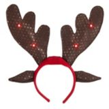 Light-Up Christmas Decoration Antler Headband, Red, 13-in