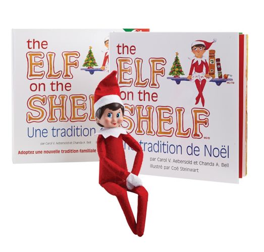 Ensemble-cadeau traditionnel de Noël The Elf on the Shelf avec poupée de garçon, français Image de l’article