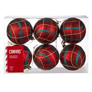 CANVAS Red Collection, Red Green Plaid Ball Set, 6-pk