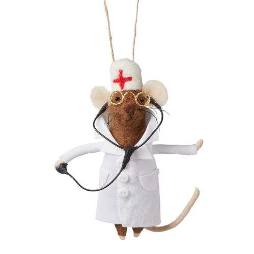 CANVAS Bright's Collection, Felt Doctor Mouse Ornament Product image
