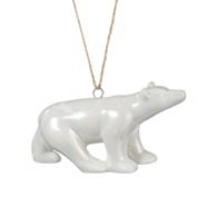 CANVAS Nordic Lights Collection Ceramic Iridescent Polar Bear Ornament