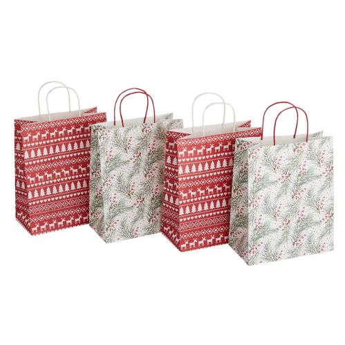 For Living Kraft Christmas Decoration Gift Bags, Large, 4-pk Product image