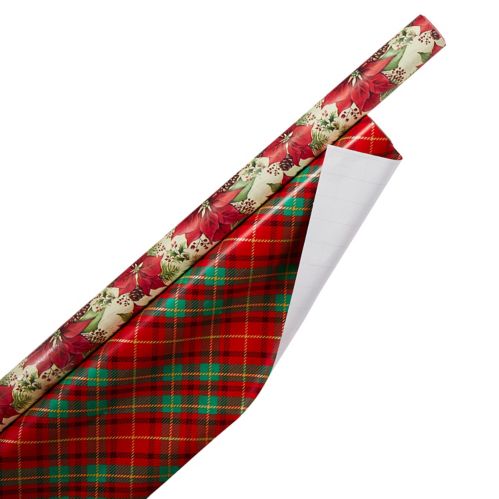 For Living Traditional Christmas Gift Wrap, Assorted Design, 150-sq.ft., 2-pc Product image