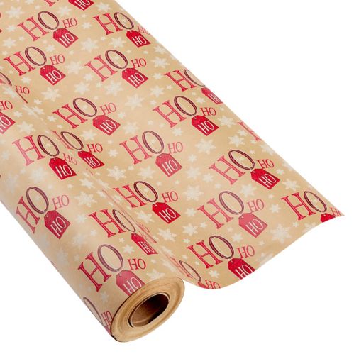 For Living Heavyweight Kraft Christmas Wrapping Paper Roll, Ho Ho Ho, 200-sq.ft. Product image
