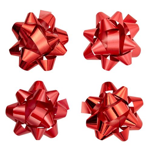 For Living Christmas Decoration Gift Bows, Red Metallic, 15-pc Product image