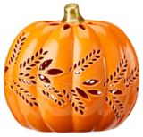 CANVAS LED Light Up Ceramic Pumpkin, Tabletop Fall & Halloween Decorations, Orange, 8-in | CANVASnull