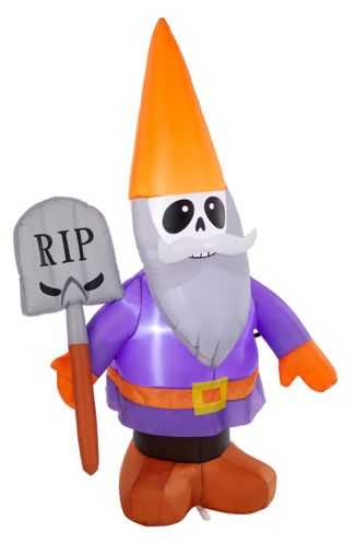 For Living Inflatable Gnome Skeleton, LED Light, Weather-Proof for Halloween, Purple, 4-ft Product image