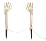 For Living Skeleton Hand Stakes Kit with 40 LED Lights for Halloween, Beige, 18-in, 2-pc | FOR LIVINGnull