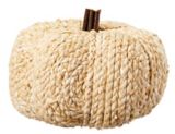 CANVAS Braided Festive Pumpkin, Tabletop Fall & Halloween Home Decorations, White, 8-in | CANVASnull