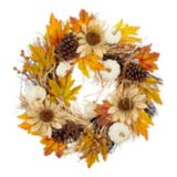 CANVAS Sunflower Wreath with Pumpkins, Indoor Fall & Thanksgiving Decoration, Yellow, 2-ft | CANVASnull
