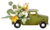 CANVAS Floral & Pumpkins Truck, Tabletop Fall & Thanksgiving Home Decorations, Green, 8-in | CANVASnull