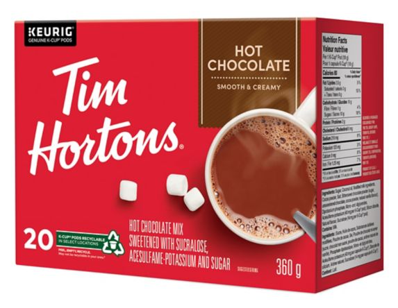 Dosettes Keurig Tim Horton K-Cup mélange de chocolat chaud lisse et crémeux, 360 g, paq. 20 Image de l’article