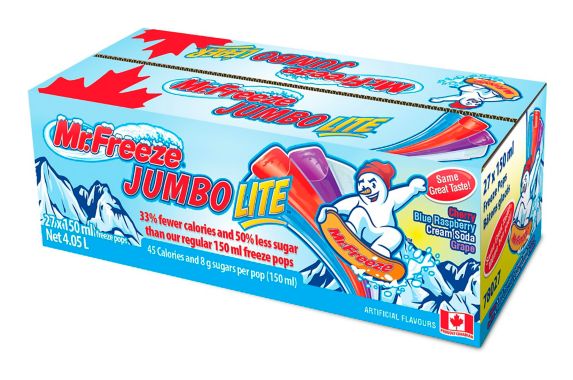 Mr. Freeze Low Sugar Jumbo Lite Freezies, 27 x 150-ml Product image