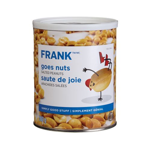 Arachides salées FRANK, boîte métallique de 500 g Image de l’article