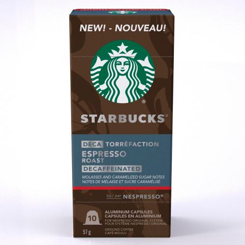 Nespresso Starbucks Espresso Roast Decaffeinated Coffee Capsules, 57-g, 10-pk Product image