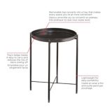 CANVAS Slate Round Metal Sofa Side Table With Removable Tray, Black | CANVASnull