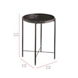 CANVAS Slate Round Metal Sofa Side Table With Removable Tray, Black | CANVASnull
