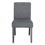 CANVAS Calder Faux Leather Upholstered Dining Chairs w/ Solid Wood Legs (2-Piece Set), Grey