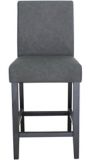 CANVAS Calder Upholstered Armless Counter Stool With High Backrest & Wood Legs, Grey | CANVASnull
