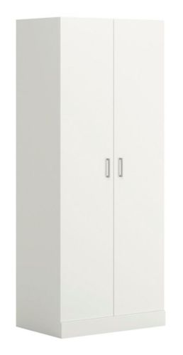 Sauder 2-Door Wardrobe/Armoire Clothes Storage Cabinet With Hanger Rod & Shelves, White Product image