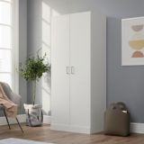 Sauder 2-Door Wardrobe/Armoire Clothes Storage Cabinet With Hanger Rod & Shelves, White | Saudernull