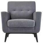 CANVAS Baillie Upholstered Accent Armchair With Solid Wood Frame & Legs, Grey | CANVASnull