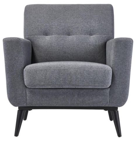 CANVAS Baillie Upholstered Accent Armchair With Solid Wood Frame & Legs, Grey Product image