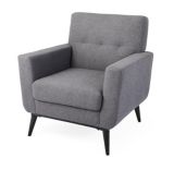 CANVAS Baillie Upholstered Accent Armchair With Solid Wood Frame & Legs, Grey | CANVASnull