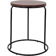 CANVAS Kelowna Round Solid Wood Top Stacking Sofa End/Side Accent Table With Metal Base