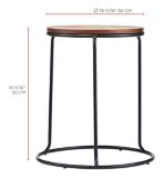 CANVAS Kelowna Round Solid Wood Top Stacking Sofa End/Side Accent Table With Metal Base | CANVASnull