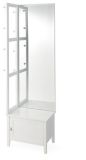 CANVAS Campbell 8-Hook Entryway Coat Rack/Hall Tree With Storage Bench & Mirror, White | CANVASnull