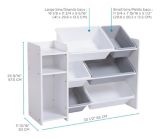 For Living 6-Bin Storage Organizer Bookshelf For Toys/Bedroom/Playroom/Mudroom, White | FOR LIVINGnull