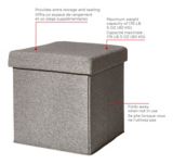 CANVAS Upholstered Folding Storage Cube Ottoman/Footrest With Padded Seat, Grey | CANVASnull