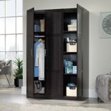 Sauder 3-Door Wardrobe/Armoire Clothes Storage Cabinet With Hanger Rod & Shelves, Cinnamon | Saudernull