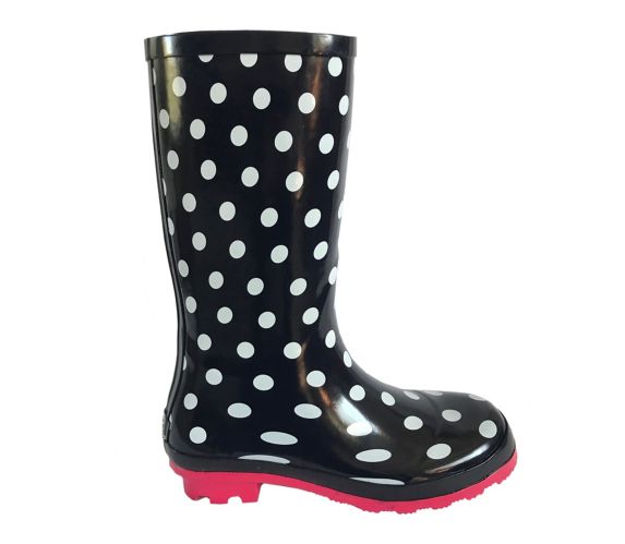 Outbound Women's Polka Dot Rubber Boot, 12-in Canadian Tire