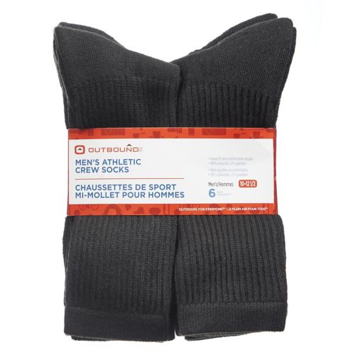 Outbound Men's Athletic Crew Sock, 6-pk Canadian Tire