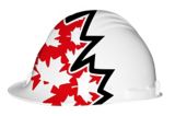 Casque de sécurité blanc, drapeau du Canada | Stanleynull
