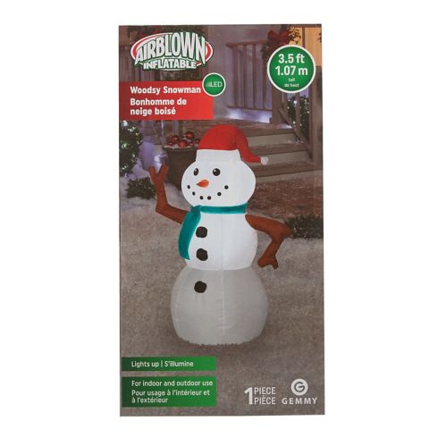 GEMMY Inflatable Snowman Christmas Decoration Self-Inflating, 3.5-ft Product image
