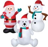GEMMY Inflatable Snowman Christmas Decoration Self-Inflating, 3.5-ft | Gemmynull