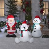 GEMMY Inflatable Snowman Christmas Decoration Self-Inflating, 3.5-ft | Gemmynull